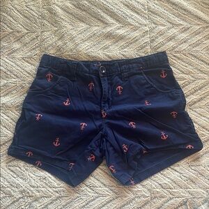 Faded Glory Navy Shorts With Pink‎ Anchors Girls Size 16